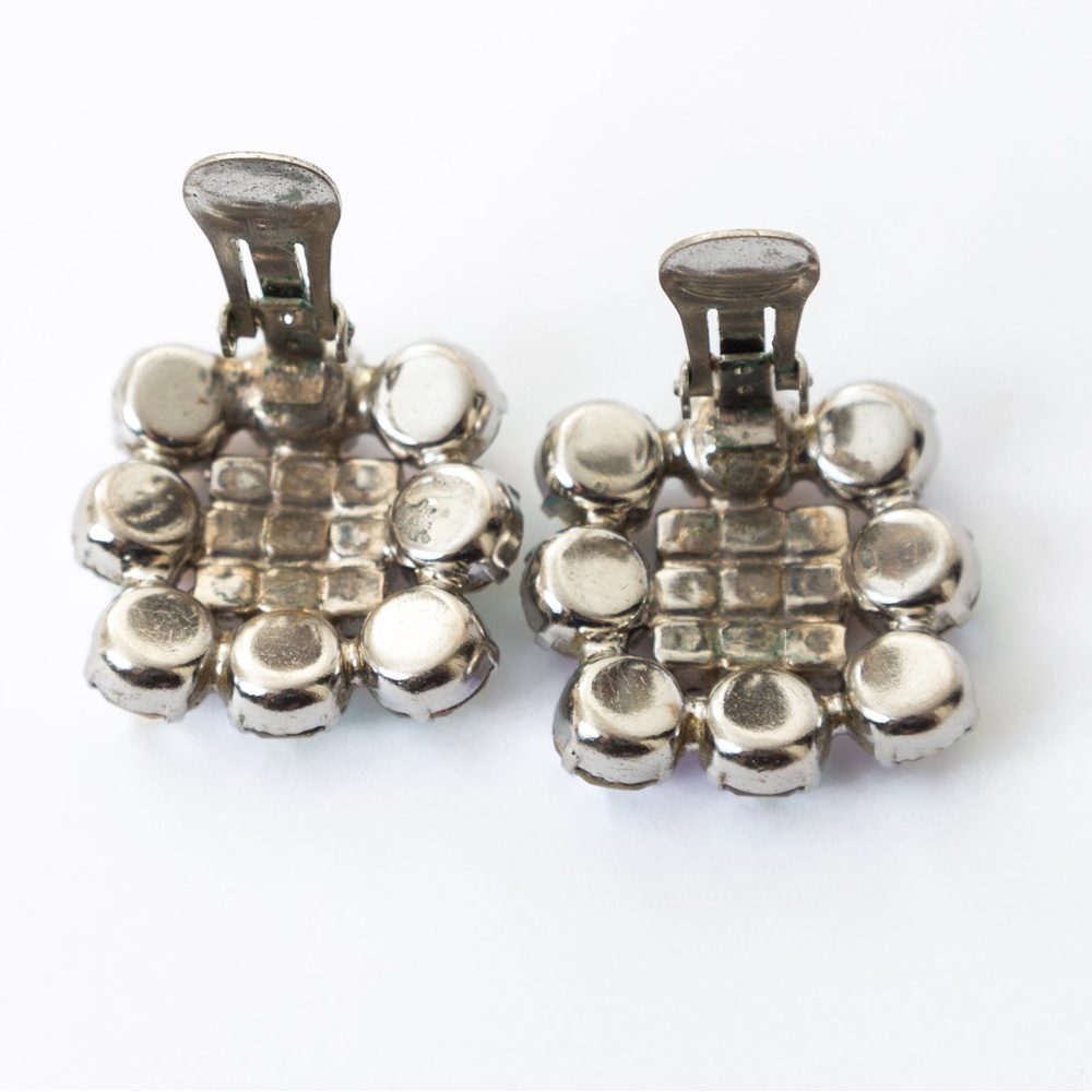 Vintage earrings 80s rhinestone earrings clip on earrings - Picture 10 of 10